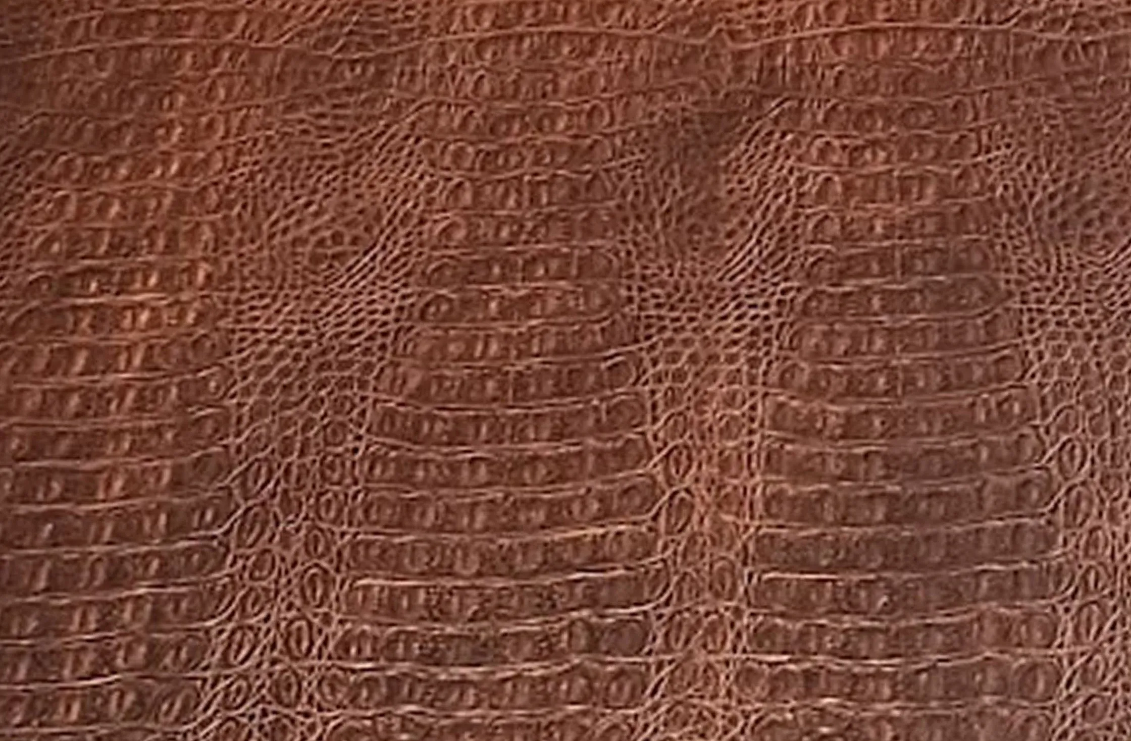 Crocodile  Embossed Veg Tan Leather - Beautiful Brown