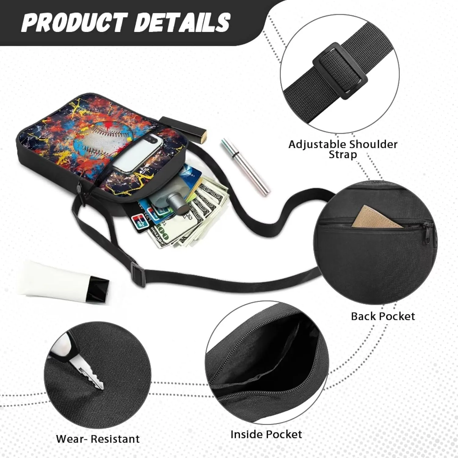 Crossbody Messenger Bags Womens Shoulder Bag Mini Work Office Bag Briefcases with Zipper