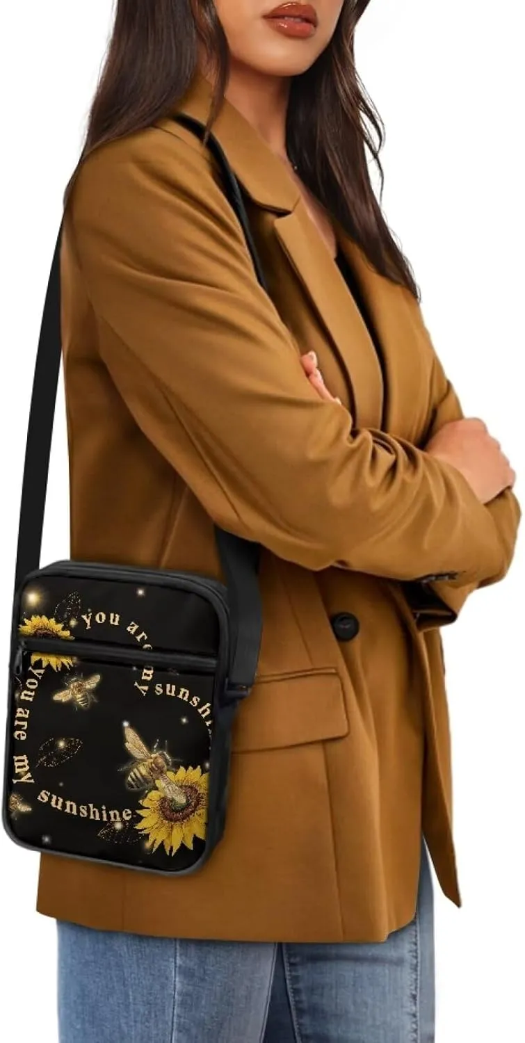 Crossbody Messenger Bags Womens Shoulder Bag Mini Work Office Bag Briefcases with Zipper