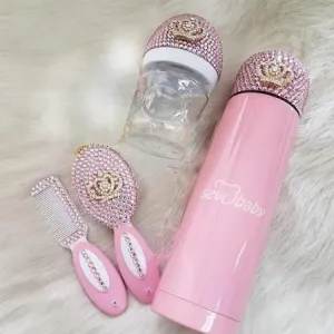 Crystals Bling Baby Bottle   Thermo Bottle   Hair Brush Set