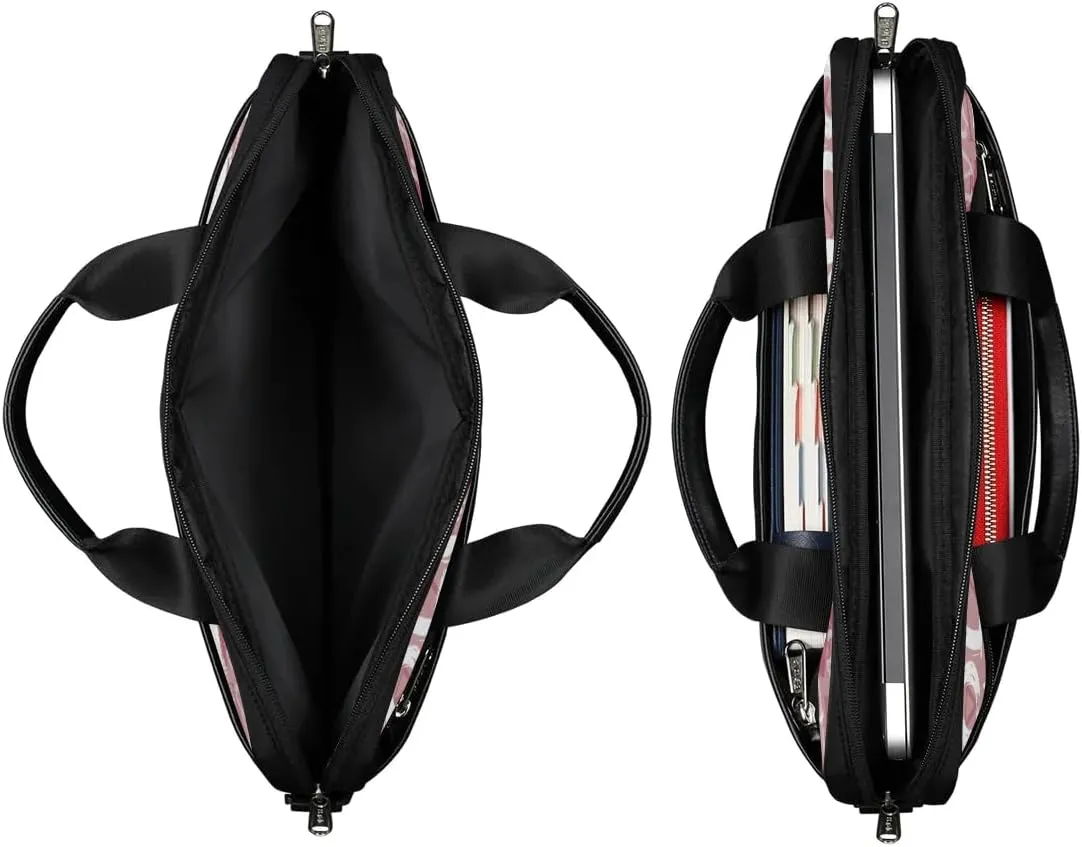 Custom Laptop Bag 15 Inch with Colorful Name Personalized Laptop Shoulder Bag - Black