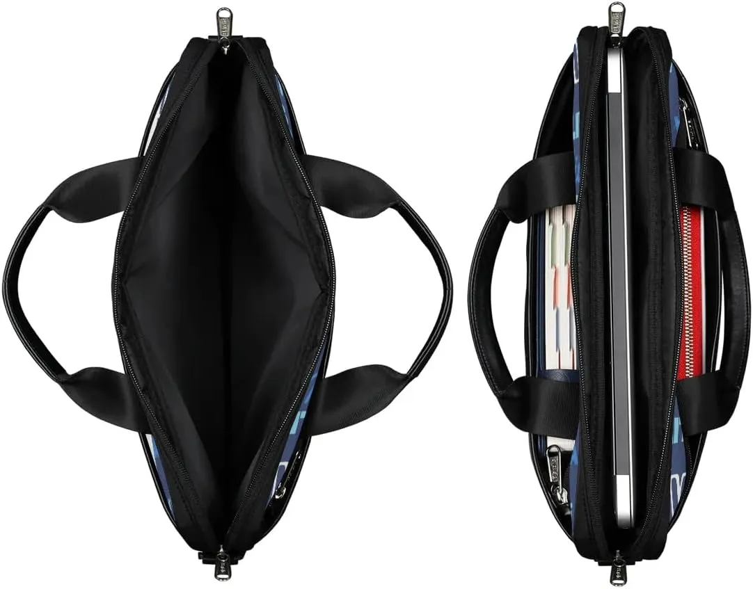 Custom Laptop Bag 15 Inch with Name Personalized Laptop Shoulder Bag Case Briefcases for Women Men - Black