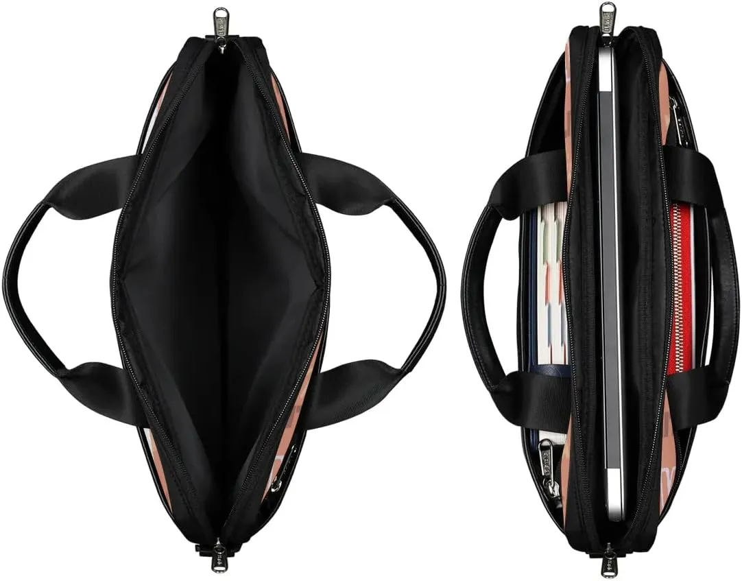 Custom Laptop Bag 15 Inch with Name Personalized Laptop Shoulder Bag Case Briefcases for Women Men - Black