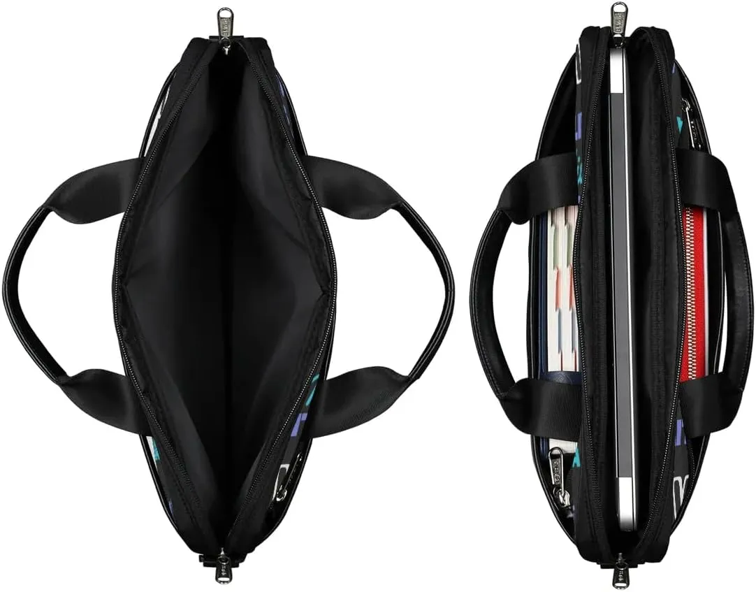 Custom Laptop Bag 15 Inch with Name Personalized Laptop Shoulder Bag Case Briefcases for Women Men - Black