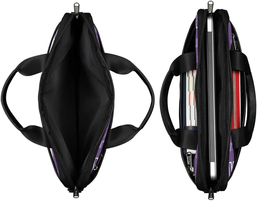 Custom Laptop Bag 15 Inch with Name Personalized Laptop Shoulder Bag Case Briefcases for Women Men - Black