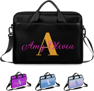 Custom Laptop Bag 15 Inch with Name Personalized Laptop Shoulder Bag Case Briefcases for Women Men Gifts