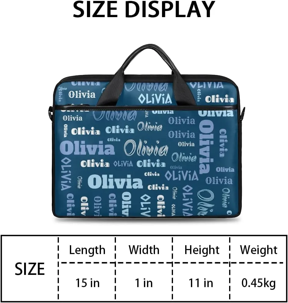 Custom Laptop Bag 15 Inch with Name Personalized Laptop Shoulder Bag Case Briefcases for Women Men Gifts