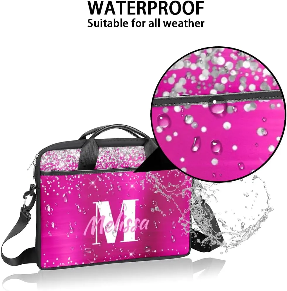 Custom Laptop Bag 15 Inch with Name Personalized Laptop Shoulder Bag for Women Men Gifts - Rainbow Dripping