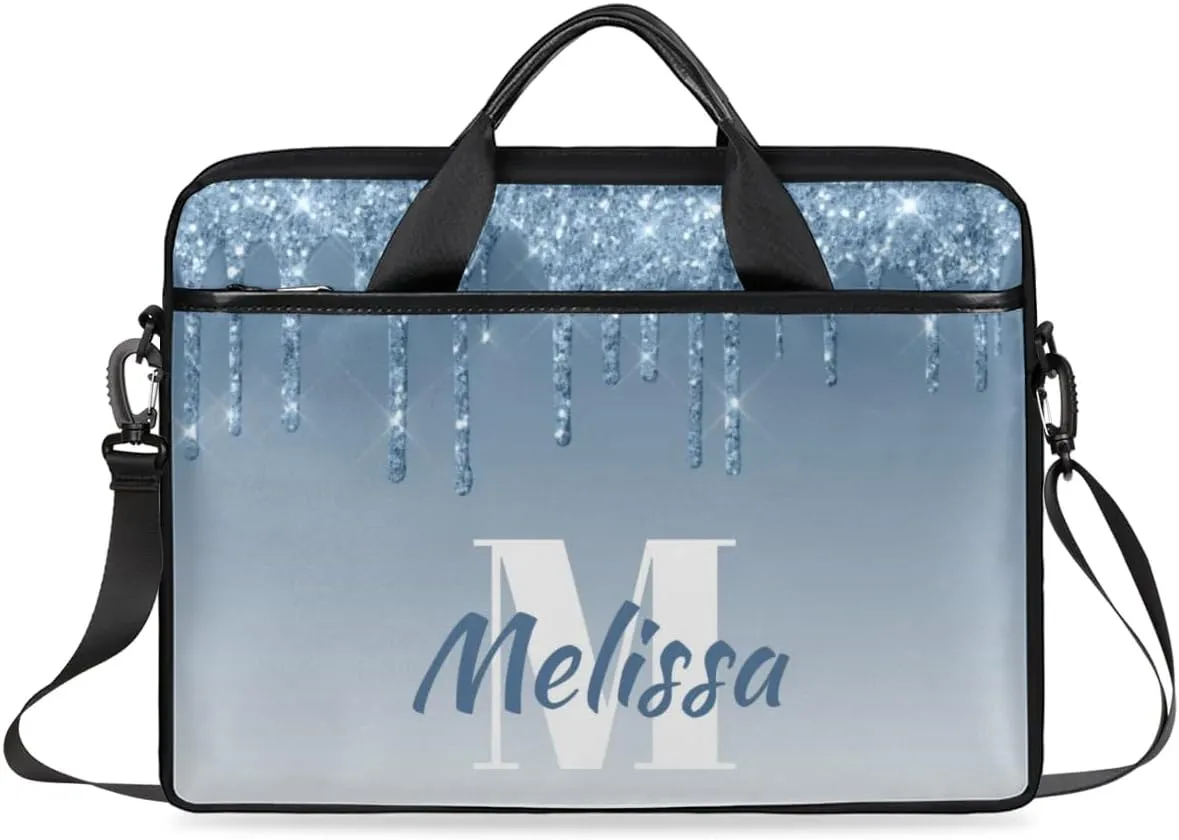 Custom Laptop Bag 15 Inch with Name Personalized Laptop Shoulder Bag for Women Men Gifts - Rainbow Dripping