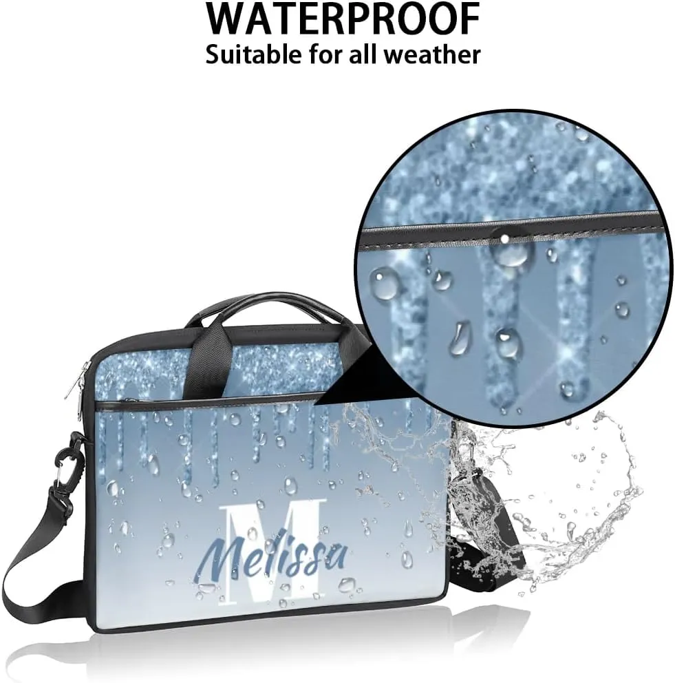 Custom Laptop Bag 15 Inch with Name Personalized Laptop Shoulder Bag for Women Men Gifts - Rainbow Dripping