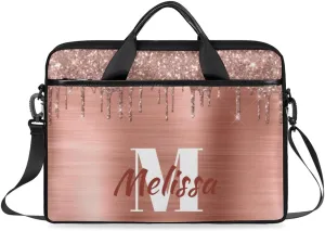 Custom Laptop Bag 15 Inch with Name Personalized Laptop Shoulder Bag for Women Men Gifts - Rainbow Dripping
