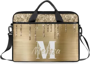Custom Laptop Bag 15 Inch with Name Personalized Laptop Shoulder Bag for Women Men Gifts - Rainbow Dripping