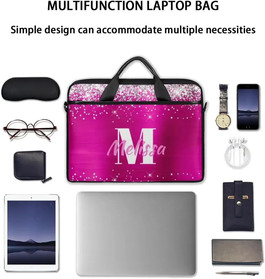 Custom Laptop Bag 15 Inch with Name Personalized Laptop Shoulder Bag for Women Men Gifts - Rainbow Dripping