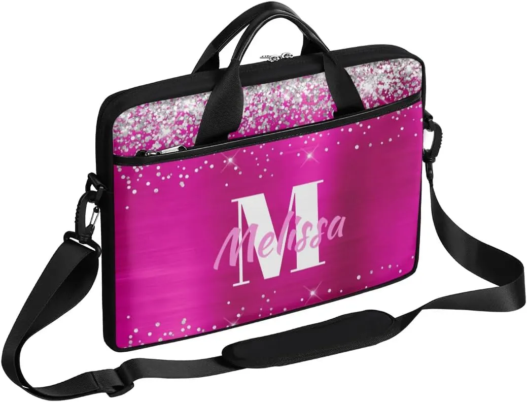 Custom Laptop Bag 15 Inch with Name Personalized Laptop Shoulder Bag for Women Men Gifts - Rainbow Dripping