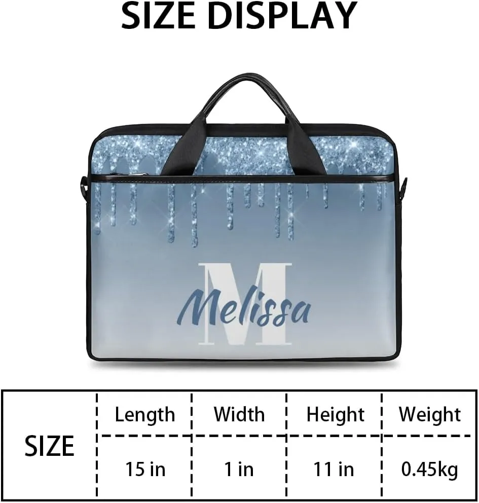 Custom Laptop Bag 15 Inch with Name Personalized Laptop Shoulder Bag for Women Men Gifts - Rainbow Dripping