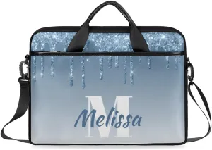 Custom Laptop Bag 15 Inch with Name Personalized Laptop Shoulder Bag for Women Men Gifts - Rainbow Dripping