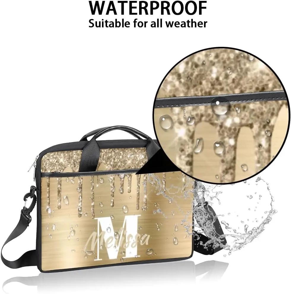 Custom Laptop Bag 15 Inch with Name Personalized Laptop Shoulder Bag for Women Men Gifts - Rainbow Dripping