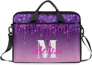 Custom Laptop Bag 15 Inch with Name Personalized Laptop Shoulder Bag for Women Men Gifts - Rainbow Dripping