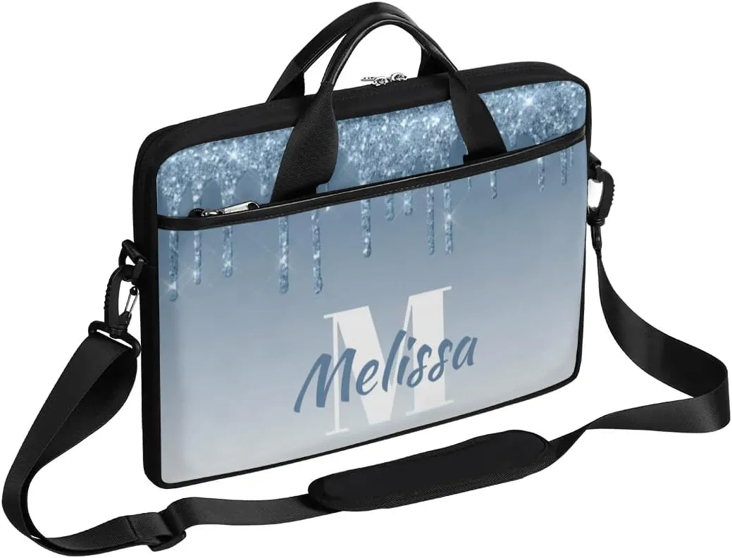 Custom Laptop Bag 15 Inch with Name Personalized Laptop Shoulder Bag for Women Men Gifts - Rainbow Dripping