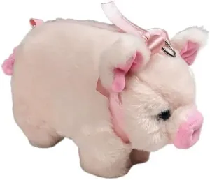 Cute Pig Shoulder Bag Plush Stuffed Animal Crossbody Bags Women Soft Purse Cartoon Handbags Money Storage Bags