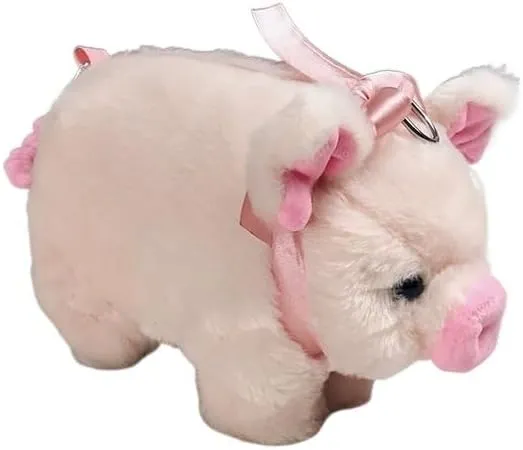 Cute Pig Shoulder Bag Plush Stuffed Animal Crossbody Bags Women Soft Purse Cartoon Handbags Money Storage Bags