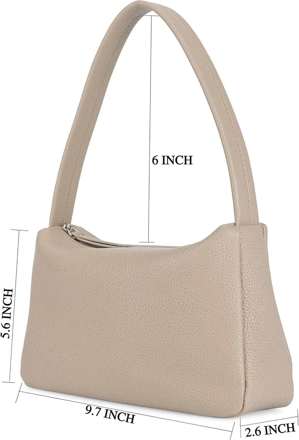 Daiblueland Small Leather Shoulder Bag For Women Premium Top Handle Tote Purse With Zipper Closure