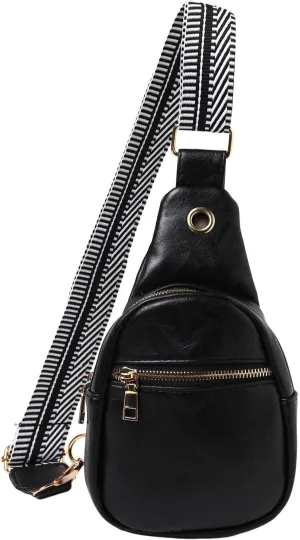 Daypack Day Pack for Man Woman Fashion Chest Bag Soft Leather Texture Crossbody Bag Large Capacity Simple Retro