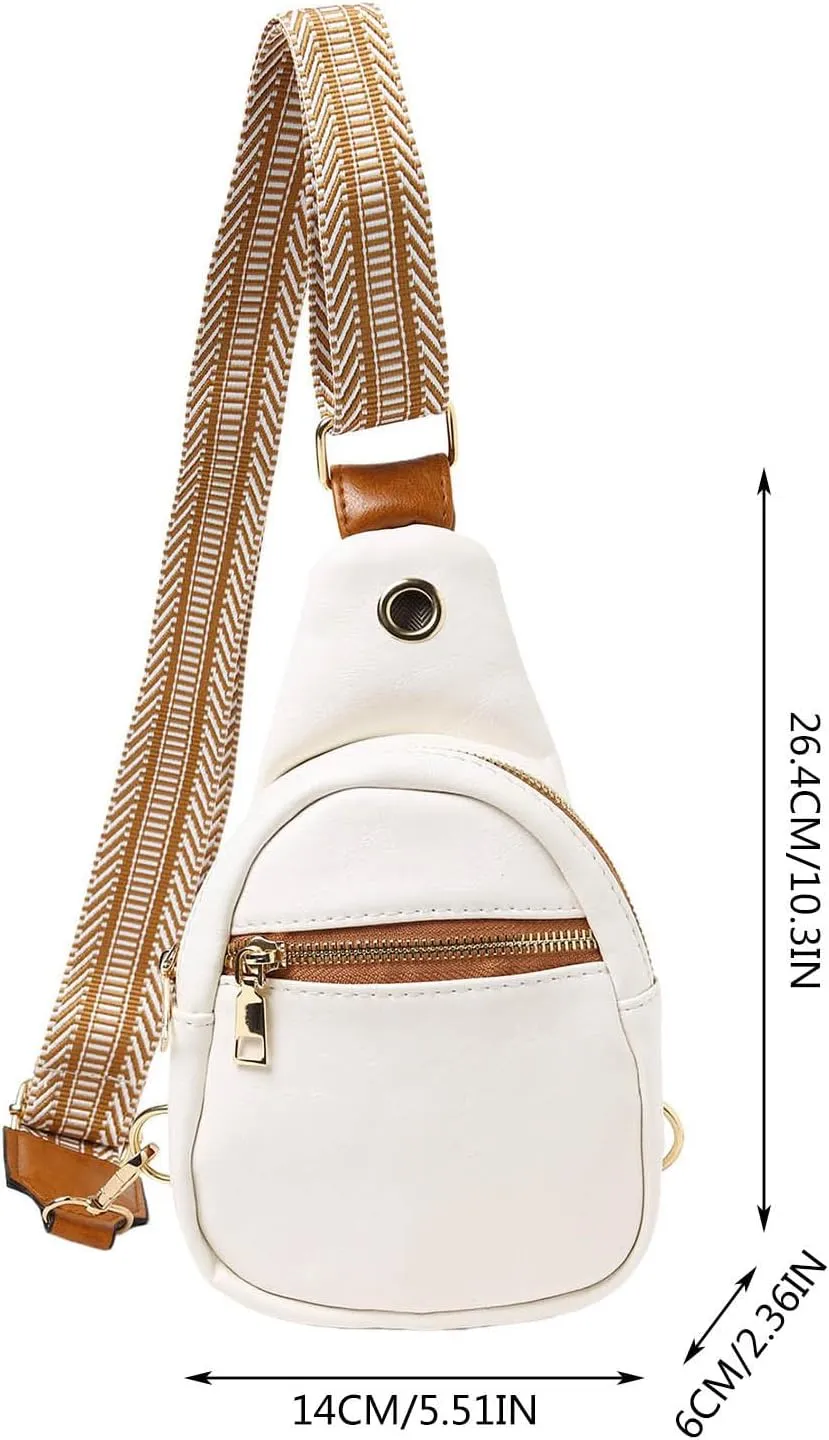 Daypack Day Pack for Man Woman Fashion Chest Bag Soft Leather Texture Crossbody Bag Large Capacity Simple Retro