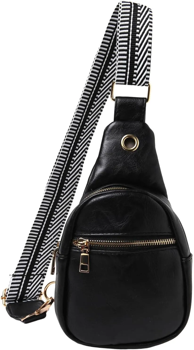 Daypack Day Pack for Man Woman Fashion Chest Bag Soft Leather Texture Crossbody Bag Large Capacity Simple Retro