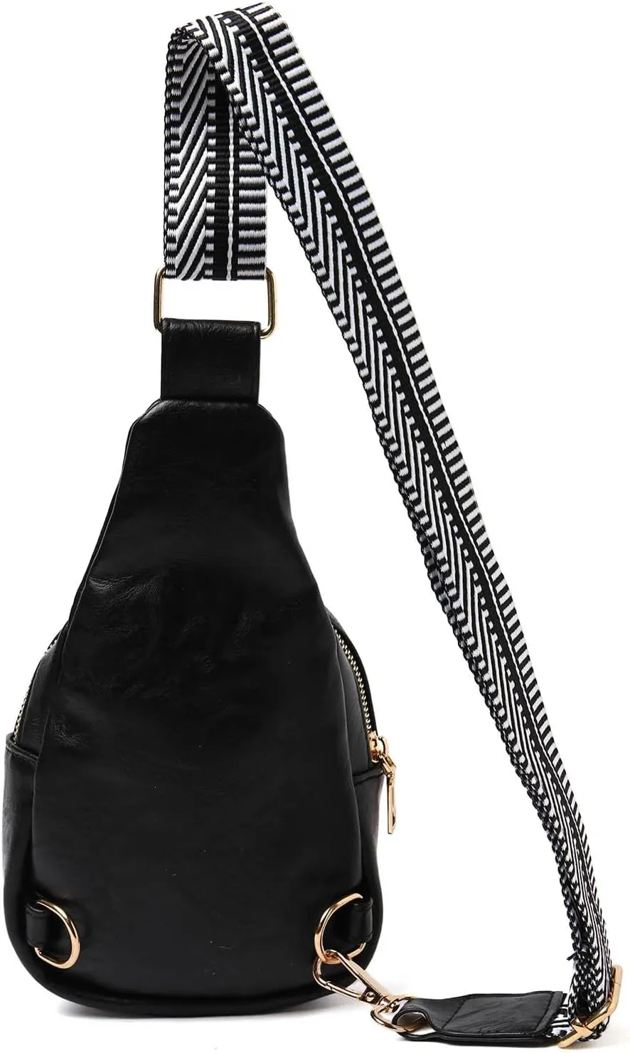 Daypack Day Pack for Man Woman Fashion Chest Bag Soft Leather Texture Crossbody Bag Large Capacity Simple Retro