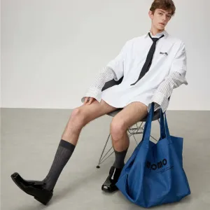 Denim Blue Large Capacity Tote Bag