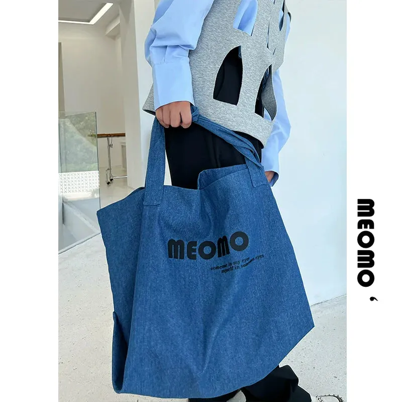 Denim Blue Large Capacity Tote Bag