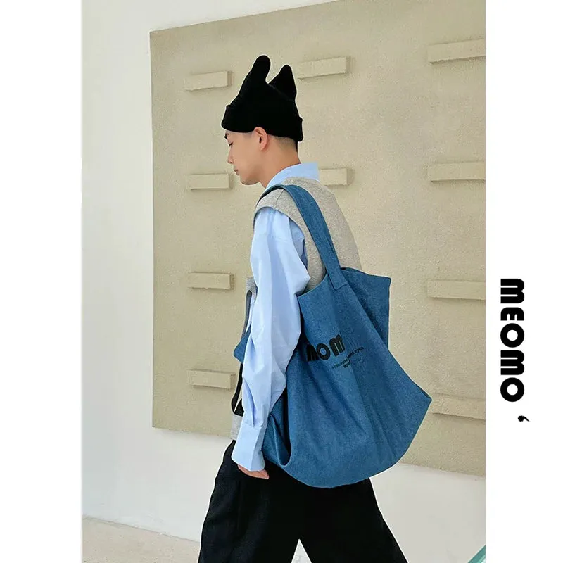 Denim Blue Large Capacity Tote Bag
