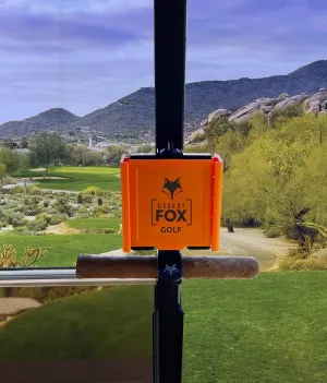 Desert Fox Golf Phone Caddy   Cigar Holder – Adjustable Golf Cart Phone Mount with Secure Cigar Clip – Hands-Free GPS & Golf App Access – Fits All Phones & Cigars (Orange)