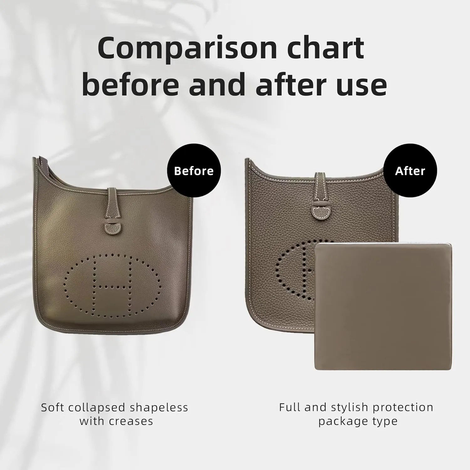 DGAZ Bag Pillow Shaper Insert for Luxury Handbags, Silky Pillow Shaper for Hermes Evelyne mini/29/33/40 Bags(Etoupe Grey,PM 29)