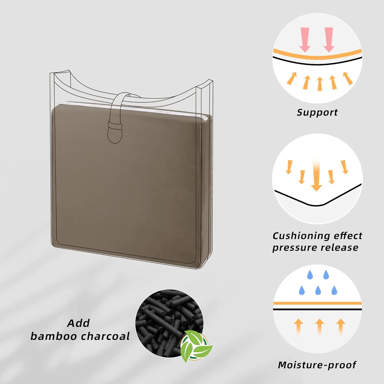 DGAZ Bag Pillow Shaper Insert for Luxury Handbags, Silky Pillow Shaper for Hermes Evelyne mini/29/33/40 Bags(Etoupe Grey,PM 29)