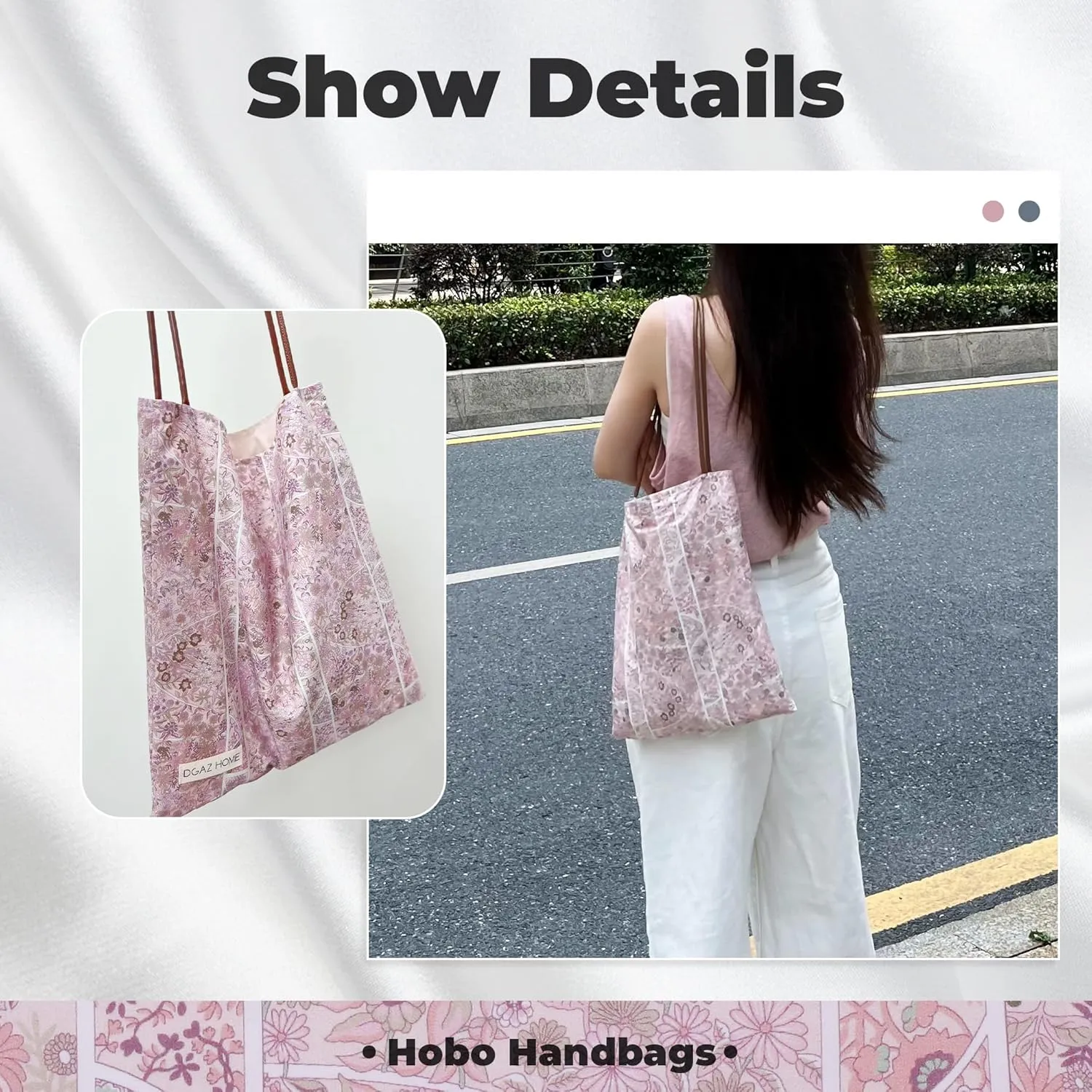DGAZ Designer Hobo Bags for Women, Luxury Tote Bag with Zipper, Large Shoulder Bags
