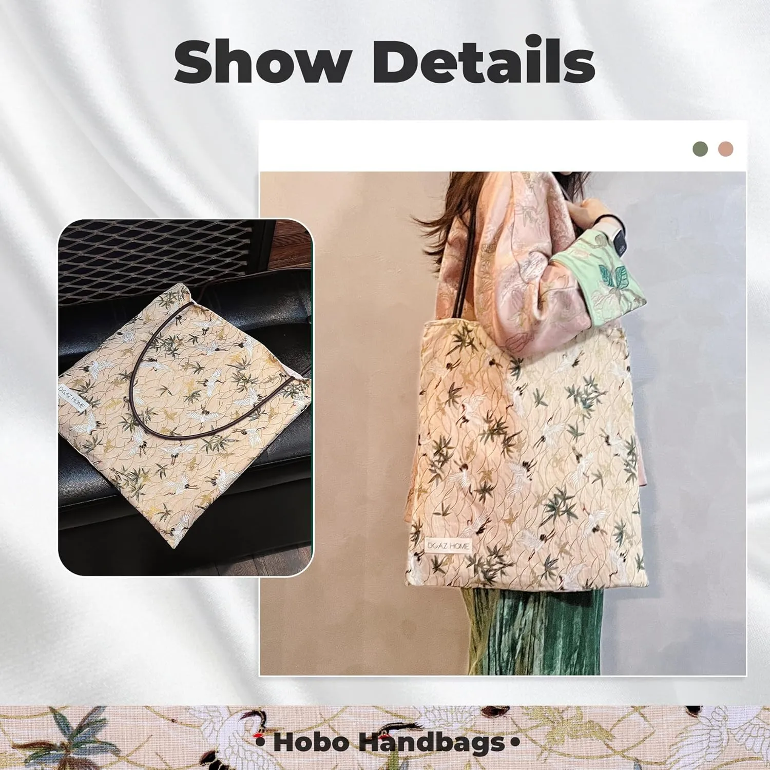 DGAZ Designer Hobo Bags for Women, Luxury Tote Bag with Zipper, Large Shoulder Bags