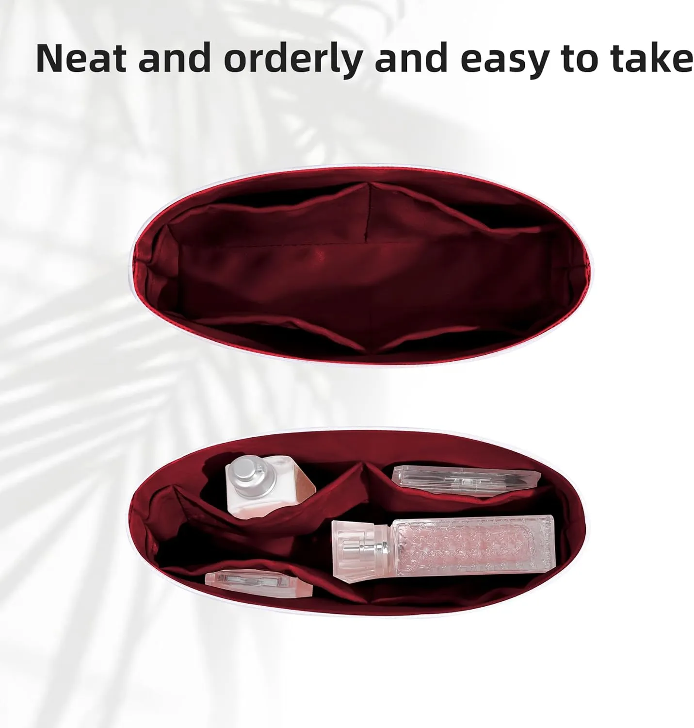 DGAZ Lightweight Purse Organizer Insert for Chanel Diana Bag,silk and DupontPaper handbag inner for Luxury Bags(Rouge Cassque,Diana Small)