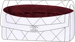 DGAZ Lightweight Purse Organizer Insert for Chanel Diana Bag,silk and DupontPaper handbag inner for Luxury Bags(Rouge Cassque,Diana Small)