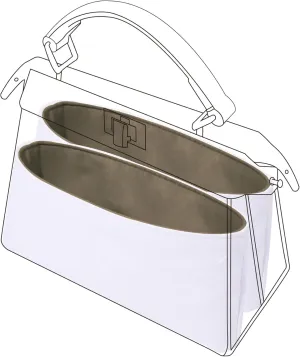 DGAZ Lightweight Purse Organizer Insert for Fendi Peekaboo Bag,silk and DupontPaper handbag inner for Luxury Bags(Etoupe grey,Peekaboo M)
