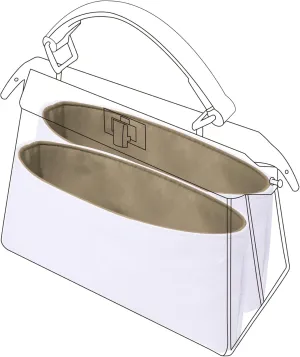 DGAZ Lightweight Purse Organizer Insert for Fendi Peekaboo Bag,silk and DupontPaper handbag inner for Luxury Bags(Gris tourterelle,Peekaboo M)