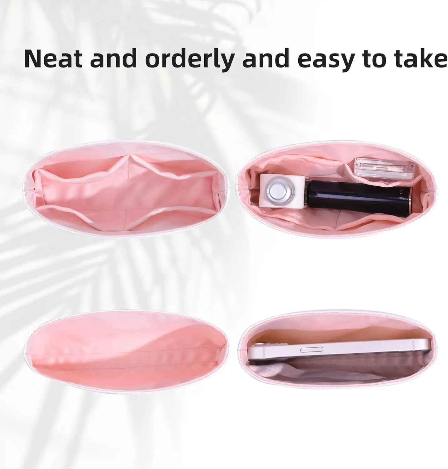 DGAZ Lightweight Purse Organizer Insert for Fendi Peekaboo Bag,silk and DupontPaper handbag inner for Luxury Bags(Pink,Peekaboo M)