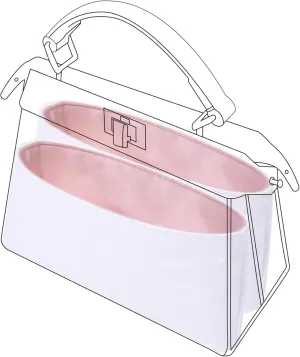DGAZ Lightweight Purse Organizer Insert for Fendi Peekaboo Bag,silk and DupontPaper handbag inner for Luxury Bags(Pink,Peekaboo M)