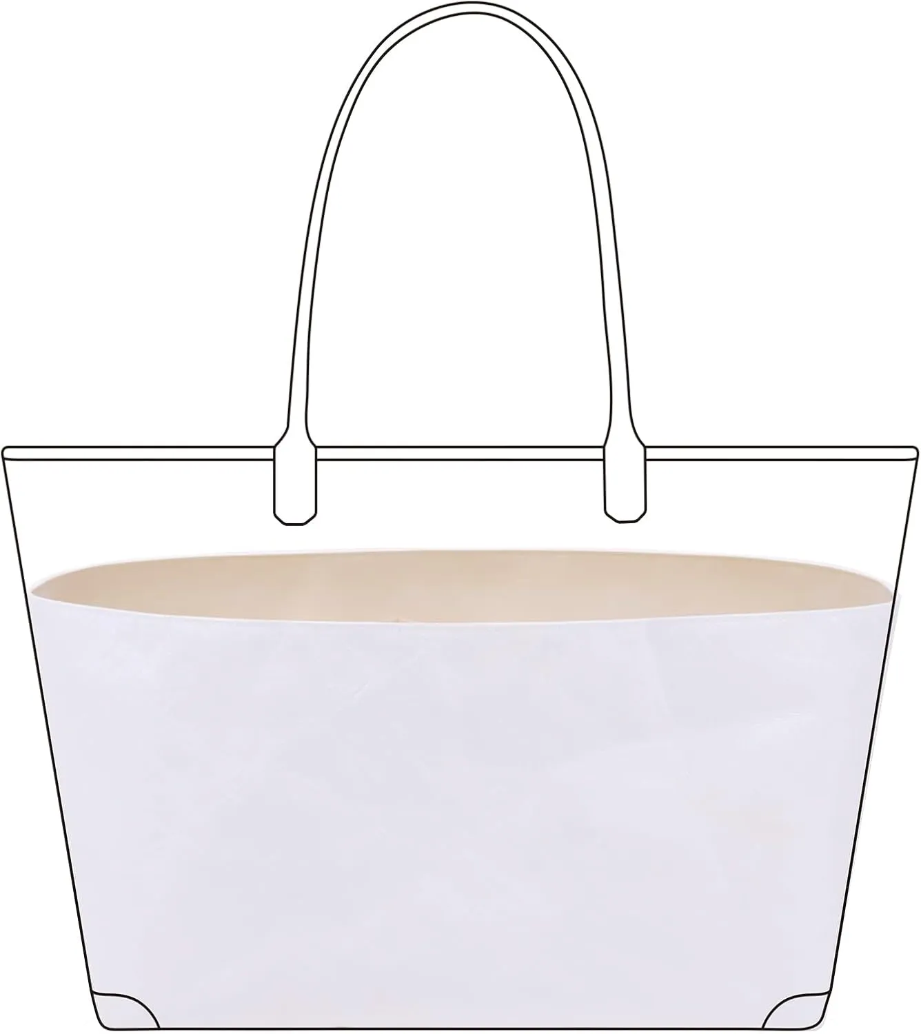DGAZ Lightweight Purse Organizer Insert for Goyard Anjou/Artois/Saint Louis Bag,silk and DupontPaper handbag inner for Luxury Bags(Craie,Artois MM)