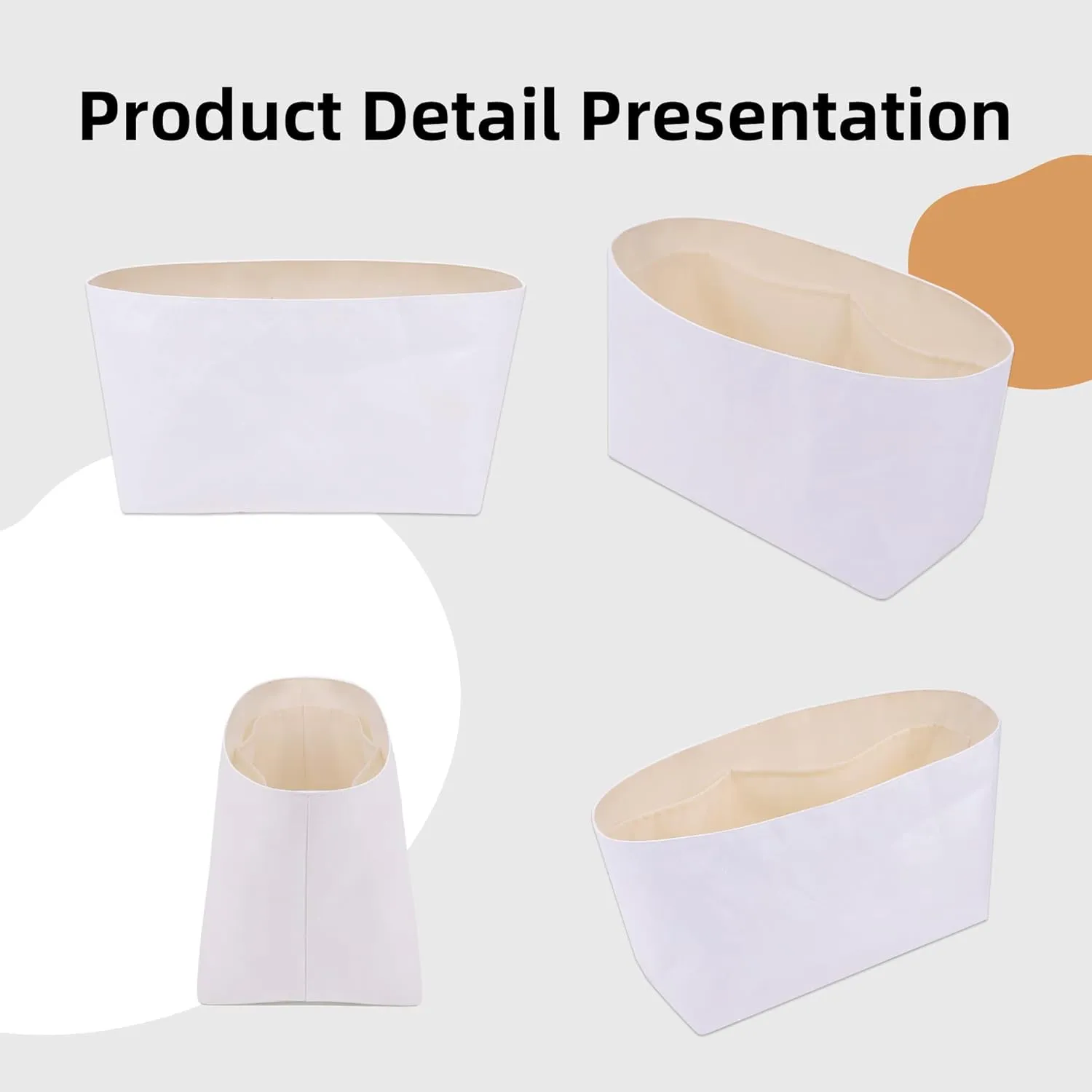DGAZ Lightweight Purse Organizer Insert for Goyard Anjou/Artois/Saint Louis Bag,silk and DupontPaper handbag inner for Luxury Bags(Craie,Artois MM)