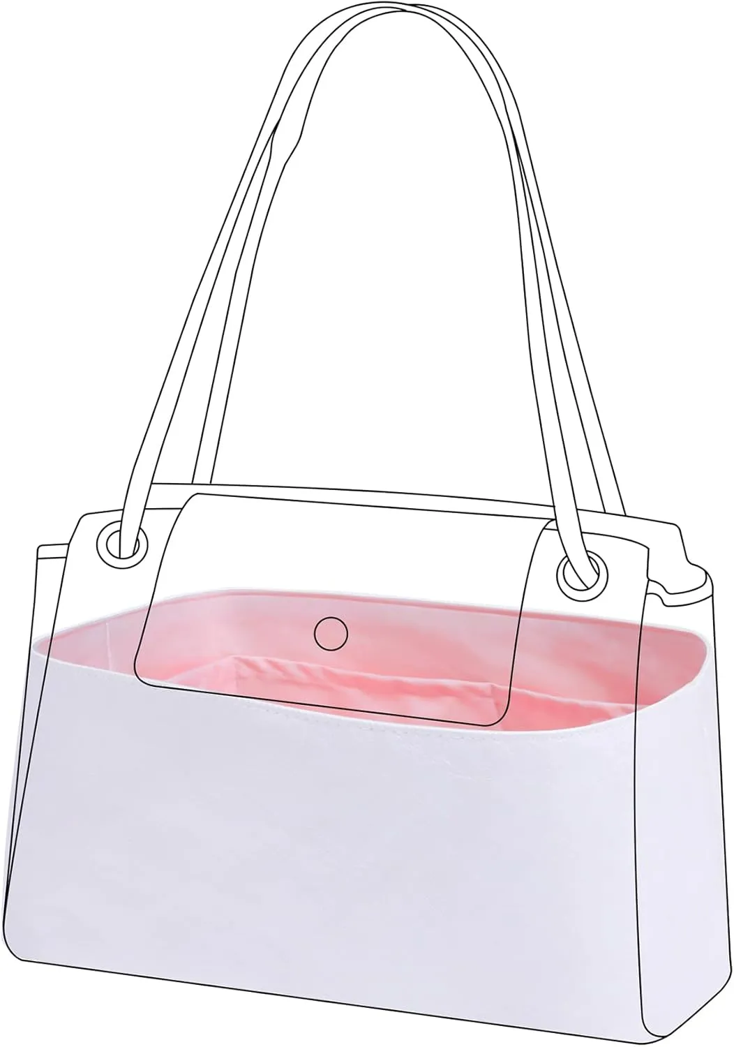 DGAZ Lightweight Purse Organizer Insert for Goyard Rouette Bag,silk and DupontPaper handbag inner for Luxury Bags(Pink,Rouette)