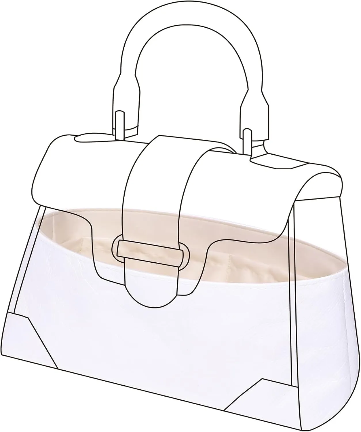 DGAZ Lightweight Purse Organizer Insert for Goyard Saigon Bag,silk and DupontPaper handbag inner for Luxury Bags(Craie,Saigon Mini)