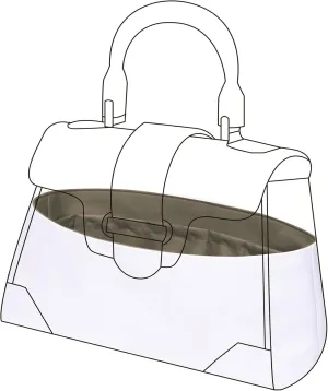 DGAZ Lightweight Purse Organizer Insert for Goyard Saigon Bag,silk and DupontPaper handbag inner for Luxury Bags(Etoupe grey,Saigon Mini)
