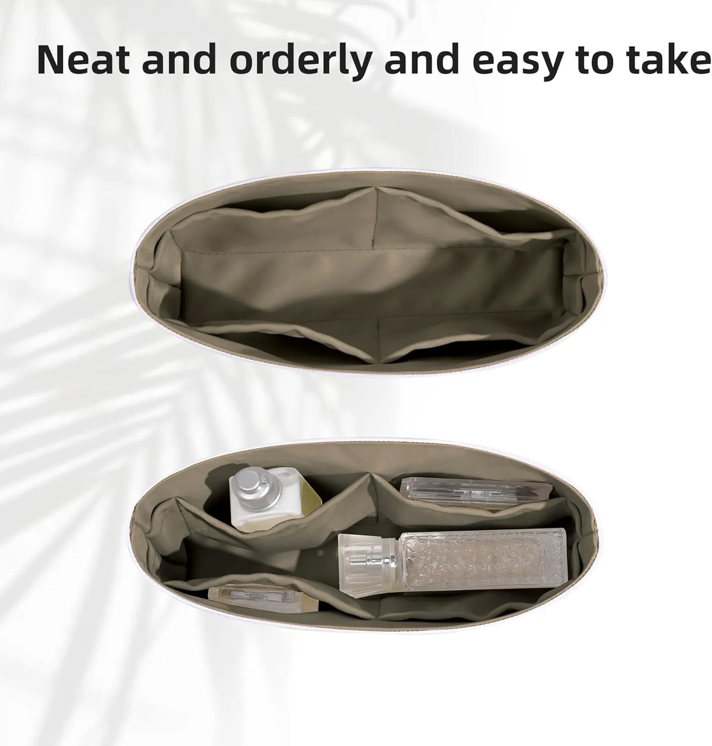 DGAZ Lightweight Purse Organizer Insert for Goyard Saigon Bag,silk and DupontPaper handbag inner for Luxury Bags(Etoupe grey,Saigon Mini)